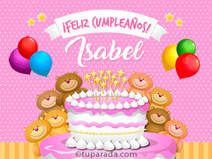 Tarjeta - Cumpleaños de Isabel