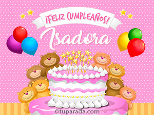 Tarjeta - Cumpleaños de Isadora