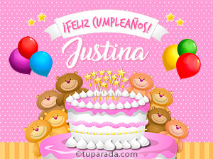Tarjeta - Cumpleaños de Justina