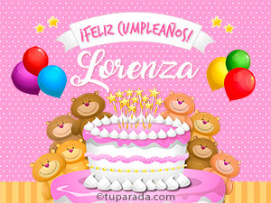 Tarjeta - Cumpleaños de Lorenza