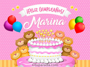 Tarjeta - Cumpleaños de Marina