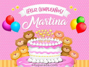 Tarjeta - Cumpleaños de Martina