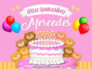 Tarjeta - Cumpleaños de Mercedes