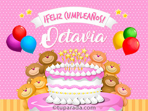 Tarjeta - Cumpleaños de Octavia