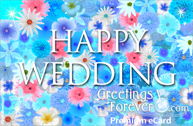 Happy Wedding with flowers