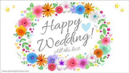 Wedding ecard with flowers
