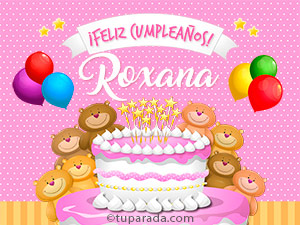 Tarjeta - Cumpleaños de Roxana