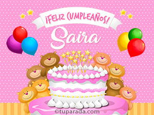 Tarjeta - Cumpleaños de Saira