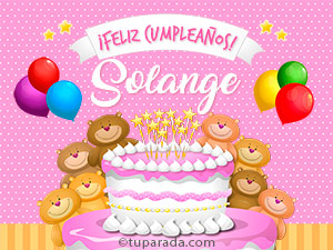 Tarjeta - Cumpleaños de Solange