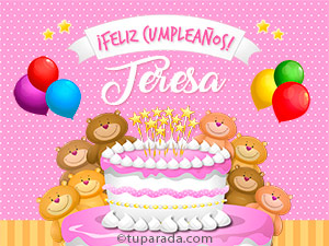 Tarjeta - Cumpleaños de Teresa