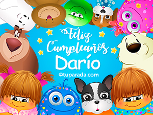 Tarjeta - Feliz cumpleaños Darío