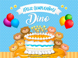 Tarjeta - Cumpleaños de Dino