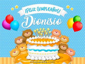 Tarjeta - Cumpleaños de Dionisio