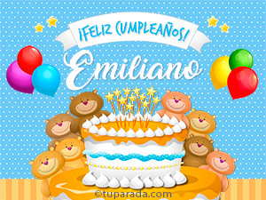 Tarjeta - Cumpleaños de Emiliano