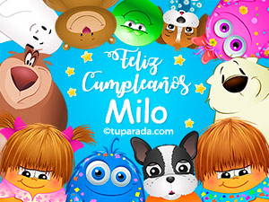 Tarjeta - Feliz cumpleaños Milo
