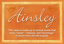 Meaning of the name Ainsley