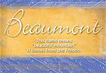 Meaning of the name Beaumont
