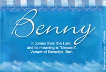 Meaning of the name Benny