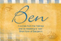 Meaning of the name Ben