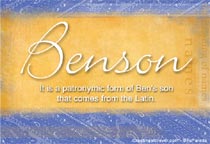 Meaning of the name Benson