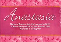 Meaning of Name Anastasia