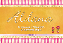 Meaning of the name Aldana