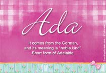 Meaning of the name Ada