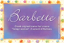 Meaning of the name Barbette