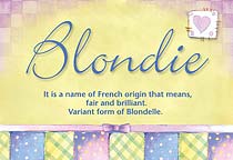 Meaning of the name Blondie