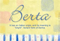 Meaning of the name Berta