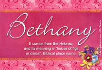 Meaning of the name Bethany