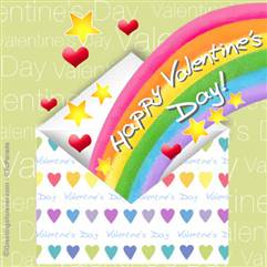 Happy Valentine's Day with hearts