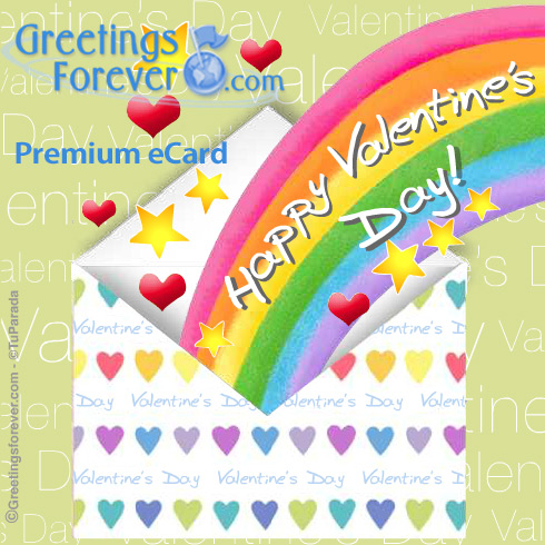 Ecard - Happy Valentine's Day with hearts