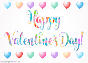 Valentine ecard with soft colors