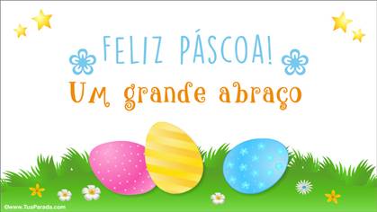 Cartão de Páscoa com ovos