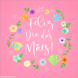 Cartão de Dia das Mães em rosa