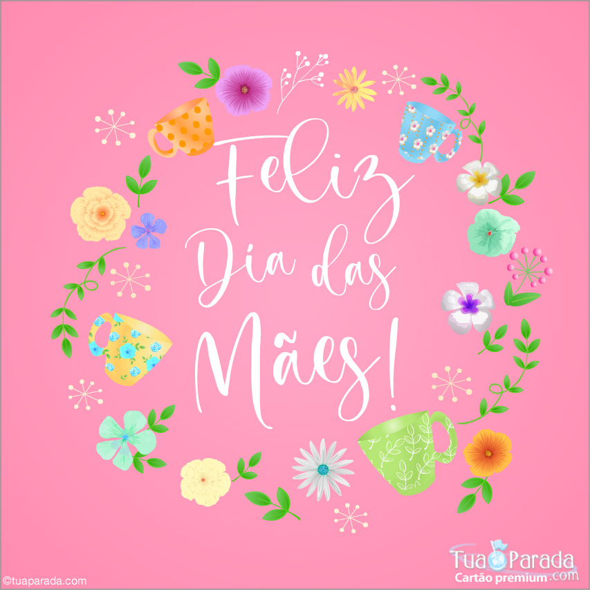 Cartão de Dia das Mães em rosa