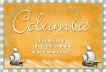 Meaning of the name Columba