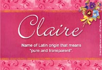 Meaning of the name Claire