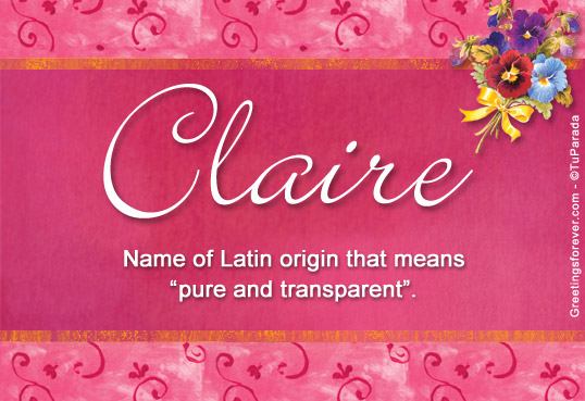 Claire, nombre Claire, significado de Claire