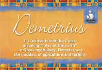 Meaning of the name Demetrius