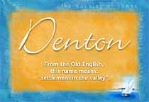 Meaning of the name Denton