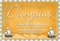Meaning of the name Dionysius