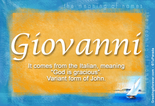 What Does Giovanni Mean In Spanish