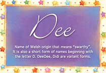 Meaning of the name Dee
