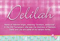 Meaning of the name Delilah
