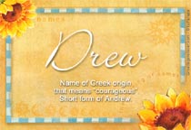 Meaning of the name Drew