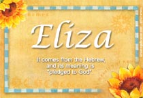 Meaning of the name Eliza