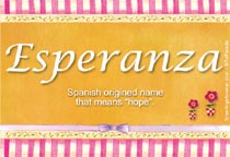 Meaning of the name Esperanza
