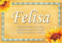 Meaning of the name Felisa